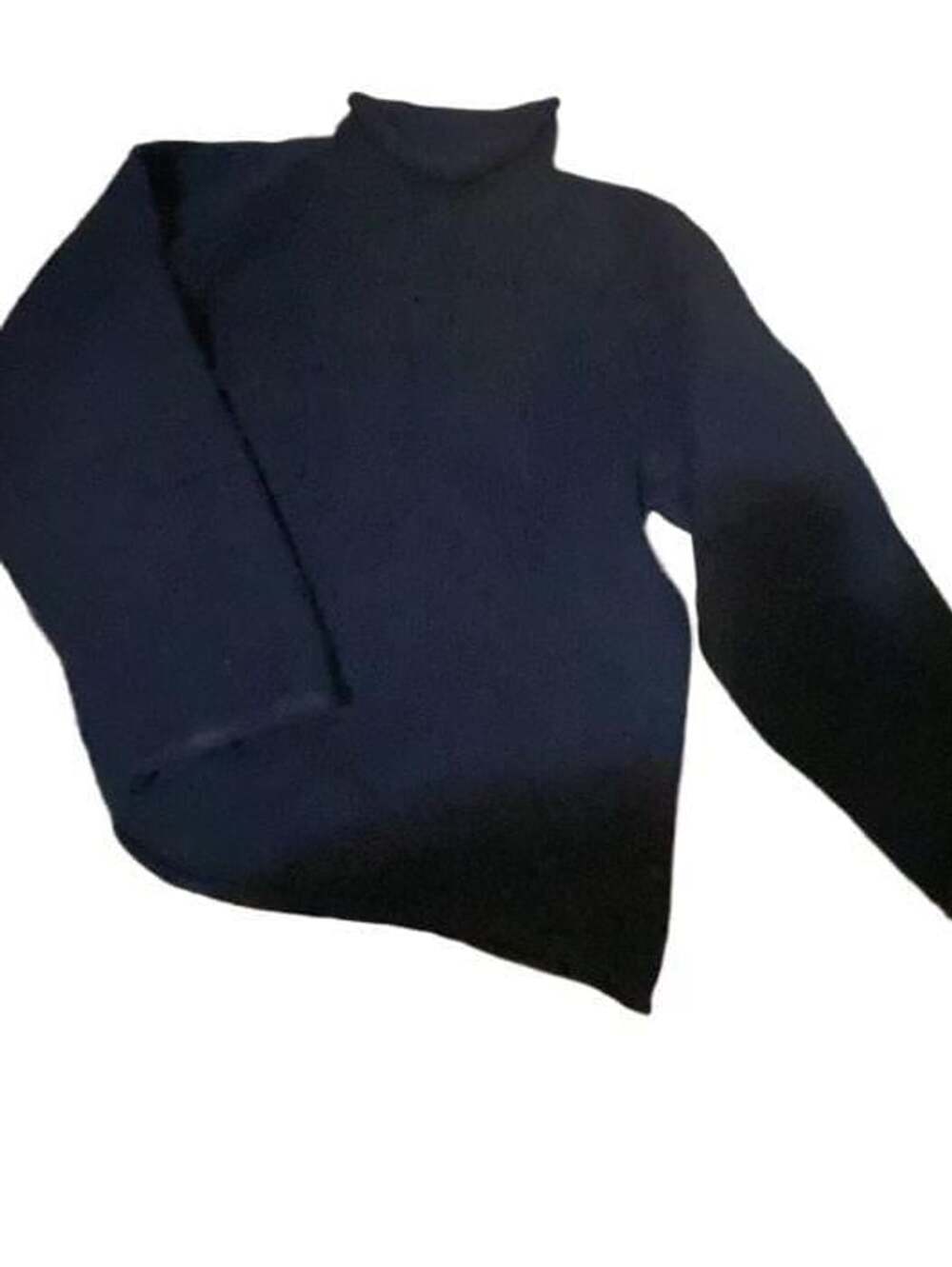 J.Crew 100% Wool Navy Blue Turtleneck Sweater -Large size is a big Large